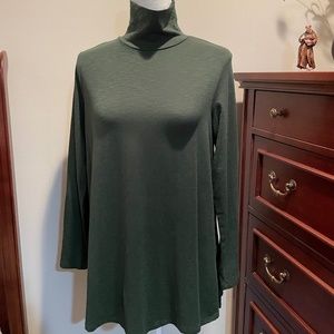 J Jill Forest Green Long Sleeve Lightweight Turtleneck Tunic - MP